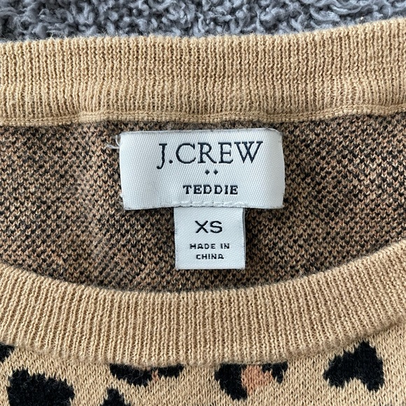 J. Crew leopard print Teddie sweater — size XS - Picture 3 of 4